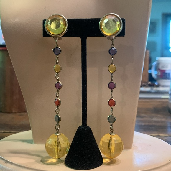 MULTI CRYSTALS CHAIN DROP MULTICOLOR “GEMS JEWELS” SHOULDER DUSTER … - Picture 5 of 13